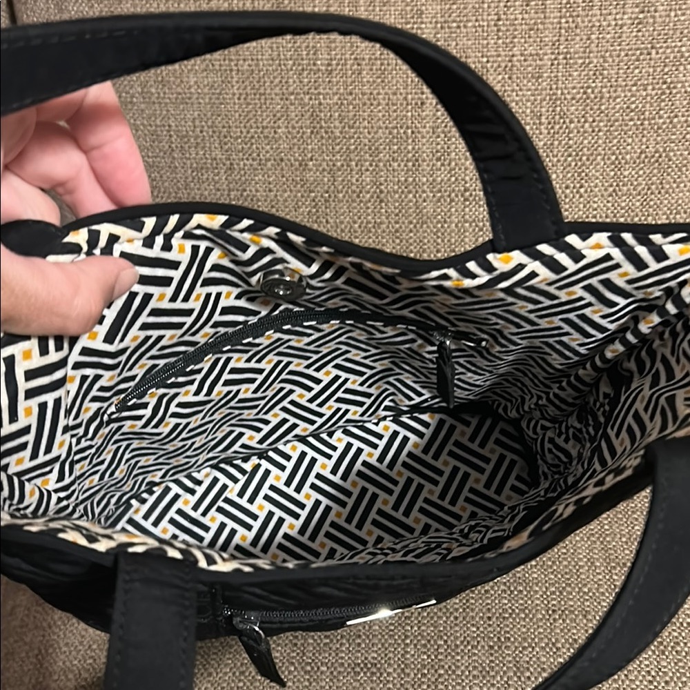 Vera Bradley Black Quilted Shoulder Bag with Diamond Stitching - Picture 6 of 7